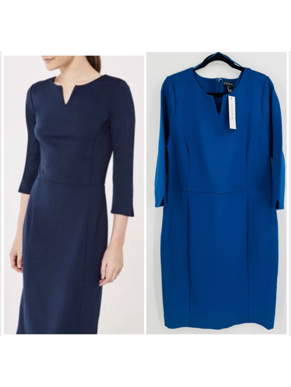 NWT Long Tall Sally Royal Blue Knotch Detail Work Dress Size 16